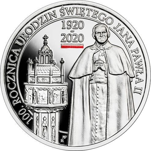 Reverse 10 Zlotych 2020 "100th Anniversary of the Birth of Saint John Paul II" - Silver Coin Value - Poland, III Republic after denomination