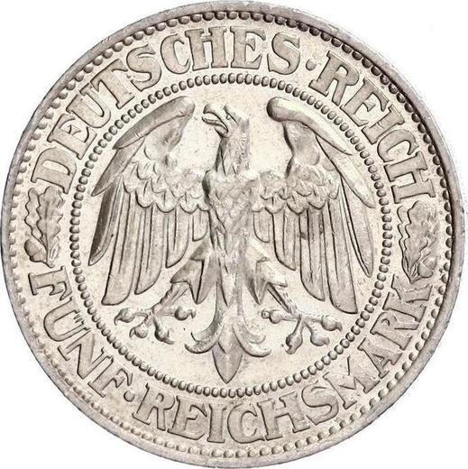 Obverse 5 Reichsmark 1929 F "Oak Tree" - Silver Coin Value - Germany, Weimar Republic