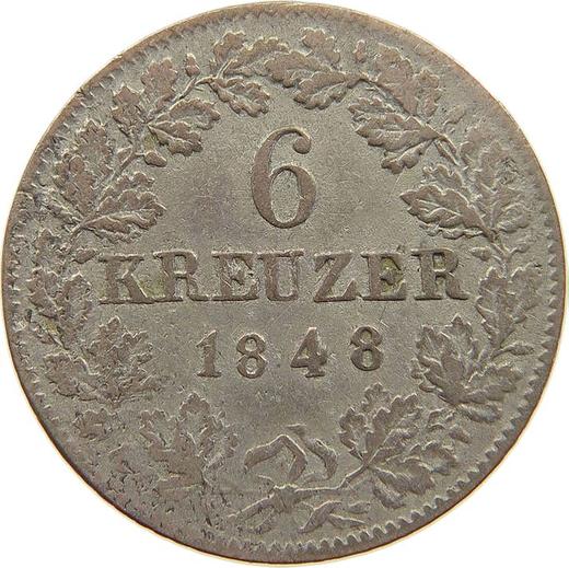 Reverse 6 Kreuzer 1848 - Silver Coin Value - Nassau, Adolphe