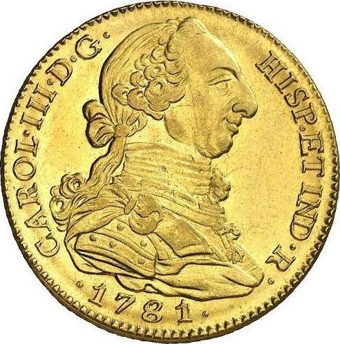 Obverse 4 Escudos 1781 M PJ - Gold Coin Value - Spain, Charles III