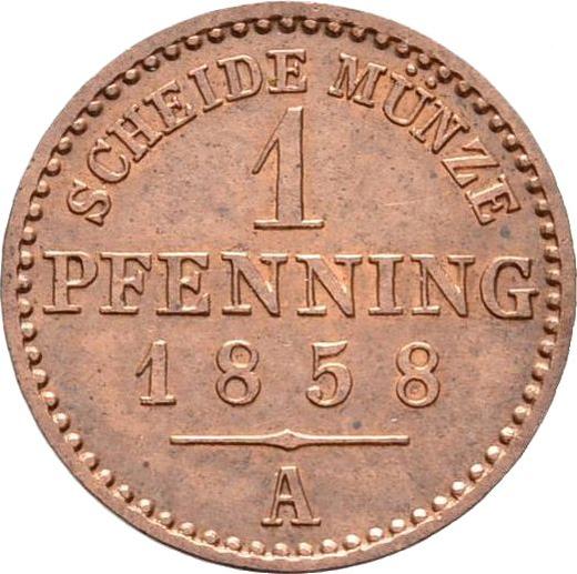 Reverse 1 Pfennig 1858 A -  Coin Value - Prussia, Frederick William IV