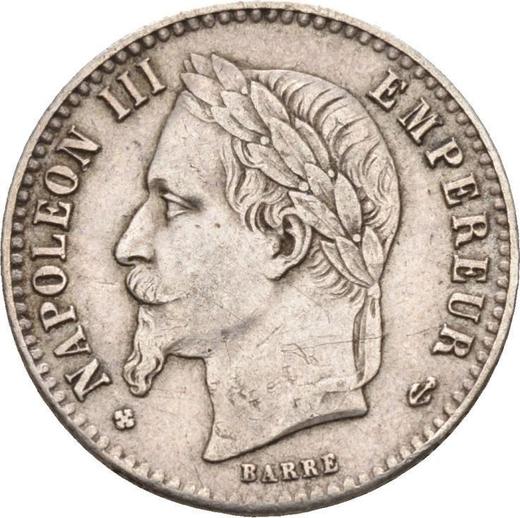 Anverso 50 céntimos 1866 BB "Tipo 1864-1869" - valor de la moneda de plata - Francia, Napoleón III Bonaparte