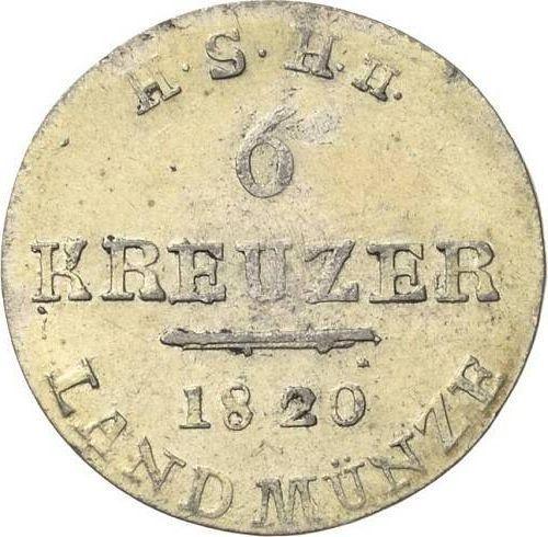 Reverse 6 Kreuzer 1820 - Silver Coin Value - Saxe-Hildburghausen, Frederick