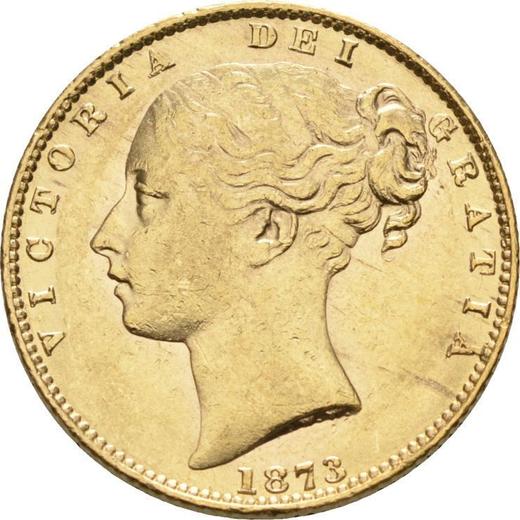 Obverse Sovereign 1873 WW "Shield" - Gold Coin Value - United Kingdom, Victoria