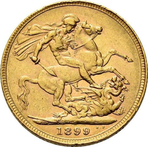 Реверс монеты - Соверен 1899 года TB - цена золотой монеты - Великобритания, Виктория