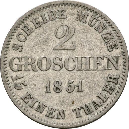 Reverse 2 Groschen 1851 F - Silver Coin Value - Saxe-Coburg and Gotha, Ernest II