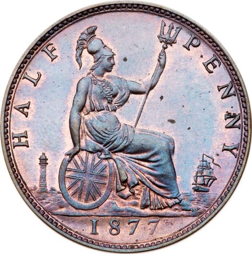 Reverse Halfpenny 1877 -  Coin Value - United Kingdom, Victoria