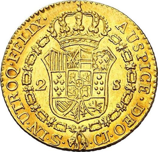 Reverse 2 Escudos 1815 S CJ - Gold Coin Value - Spain, Ferdinand VII