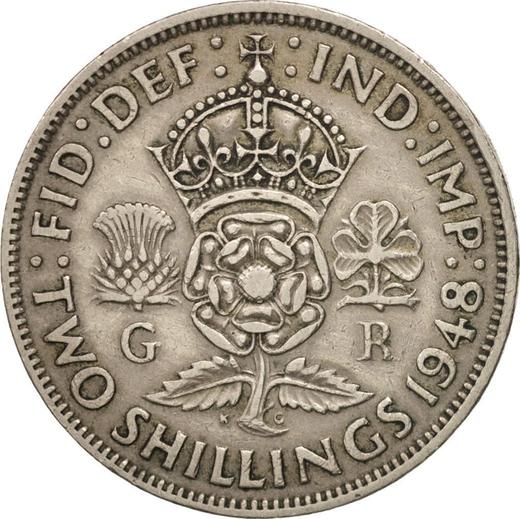 Реверс монеты - Флорин (2 шиллинга) 1948 года HP - цена монеты - Великобритания, Георг VI