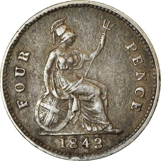 Reverse Fourpence (Groat) 1843 "Type 1837-1862" - Silver Coin Value - United Kingdom, Victoria