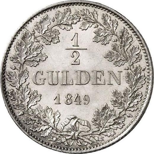 Reverse 1/2 Gulden 1849 - Silver Coin Value - Frankfurt am Main, Free City