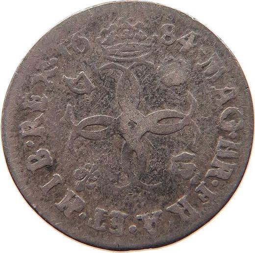 Rewers monety - 4 pensy 1684 - cena srebrnej monety - Wielka Brytania, Karol II