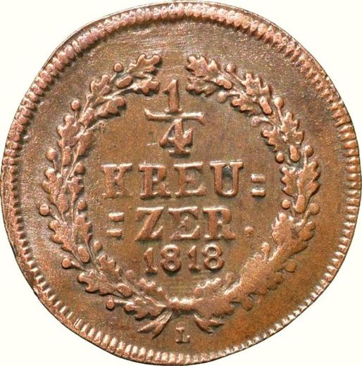 Reverse 1/4 Kreuzer 1818 L -  Coin Value - Nassau, William