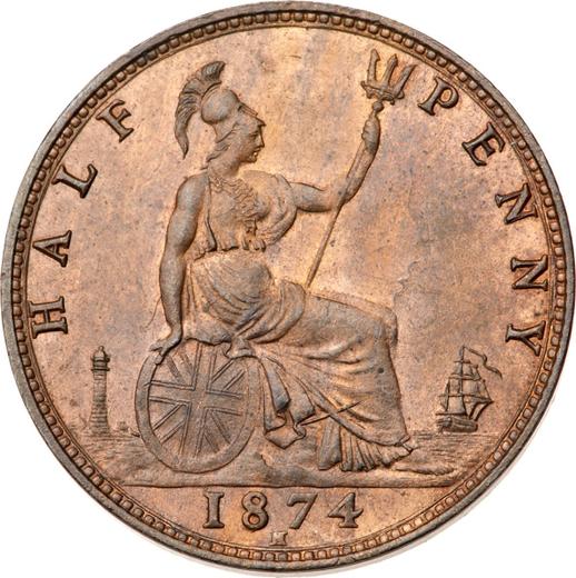 Revers 1/2 Penny 1874 H - Münze Wert - Großbritannien, Victoria