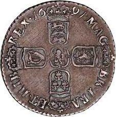 Reverse Sixpence 1697 B "First laureated bust" Large crowns - Silver Coin Value - United Kingdom, William III