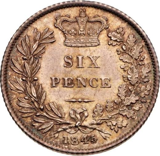 Revers 6 Pence 1845 - Silbermünze Wert - Großbritannien, Victoria
