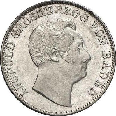 Avers 1/2 Gulden 1845 - Silbermünze Wert - Baden, Leopold