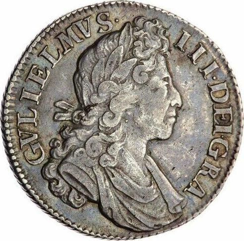 Obverse Shilling 1701 "Fifth laureate bust" Plumes in angles - Silver Coin Value - United Kingdom, William III