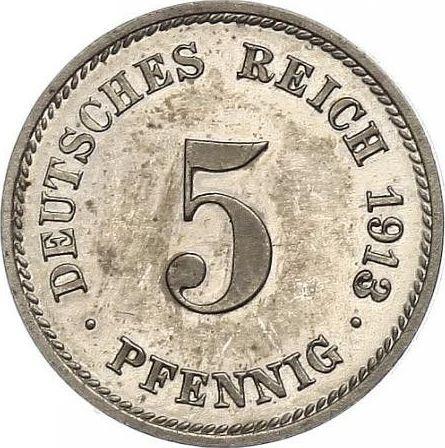 Avers 5 Pfennig 1913 G "Typ 1890-1915" - Münze Wert - Deutschland, Deutsches Kaiserreich