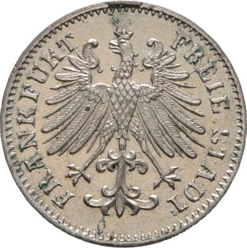 Anverso 3 kreuzers 1856 - valor de la moneda de plata - Fráncfort del Meno, Ciudad Libre