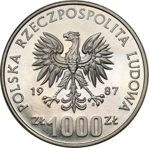 Obverse Pattern 1000 Zlotych 1987 MW SW "Casimir III the Great" Nickel - Coin Value - Poland, Peoples Republic