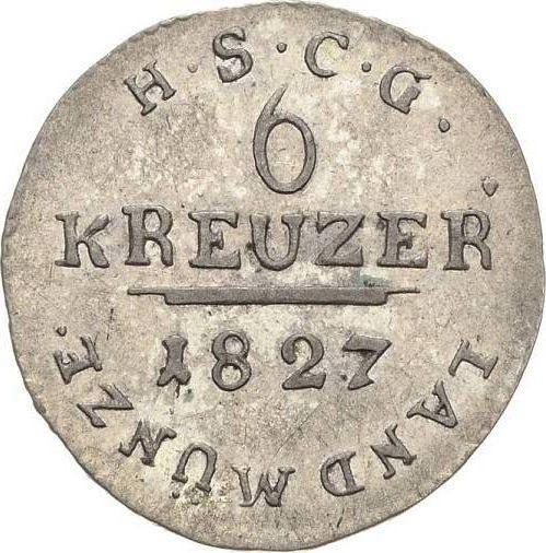 Reverse 6 Kreuzer 1827 G - Silver Coin Value - Saxe-Coburg and Gotha, Ernest I