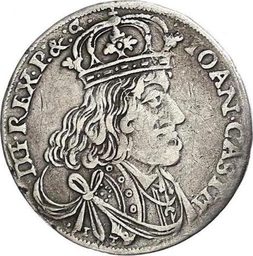 Obverse Ort (18 Groszy) 1655 IT "Type 1655-1658" Rosette - Silver Coin Value - Poland, John II Casimir