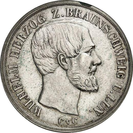 Anverso Pruebas 2 táleros 1850 CvC - valor de la moneda de plata - Brunswick-Wolfenbüttel, Guillermo