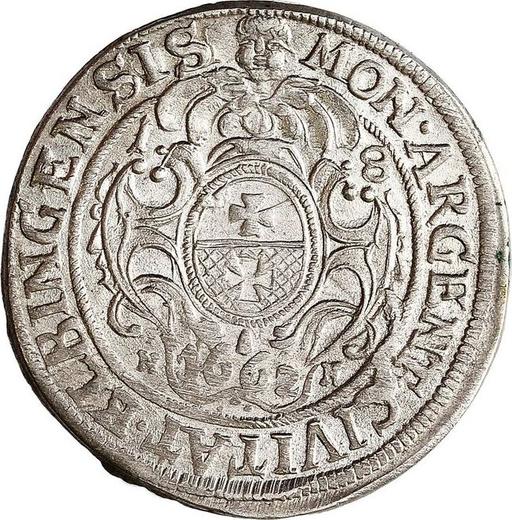 Реверс монеты - Орт (18 грошей) 1662 года NH "Эльблонг" - цена серебряной монеты - Польша, Ян II Казимир