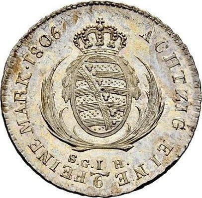 Reverse 1/6 Thaler 1806 S.G.H. - Silver Coin Value - Saxony-Albertine, Frederick Augustus I