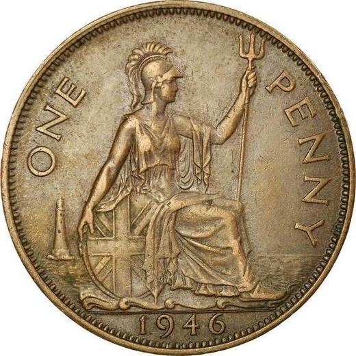 Реверс монеты - Пенни 1946 года HP "Тип 1937-1948" - цена  монеты - Великобритания, Георг VI