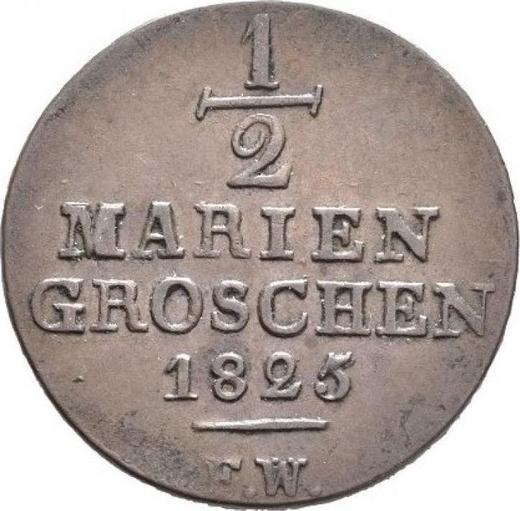 Revers 1/2 Mariengroschen 1825 F.W. - Münze Wert - Waldeck-Pyrmont, Georg Heinrich