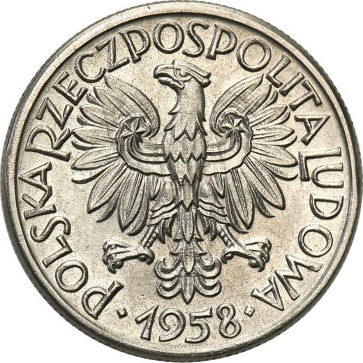 Obverse Pattern 50 Groszy 1958 "Wreath" Nickel -  Coin Value - Poland, Peoples Republic