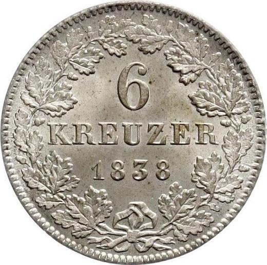 Reverse 6 Kreuzer 1838 - Silver Coin Value - Frankfurt am Main, Free City