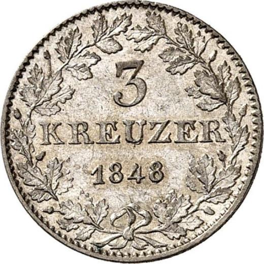 Reverse 3 Kreuzer 1848 - Silver Coin Value - Frankfurt am Main, Free City