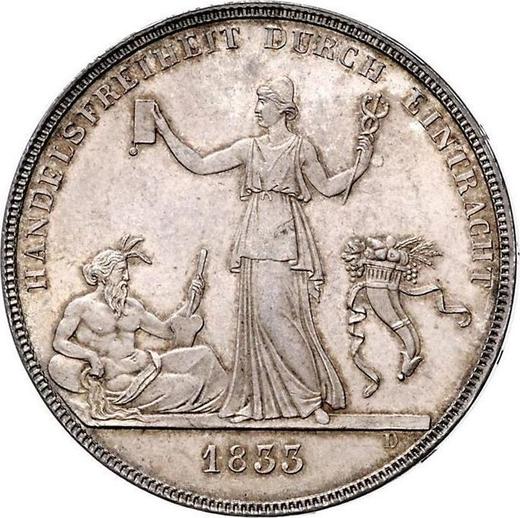Reverso Tálero 1833 W "Libertad de comercio" - valor de la moneda de plata - Wurtemberg, Guillermo I
