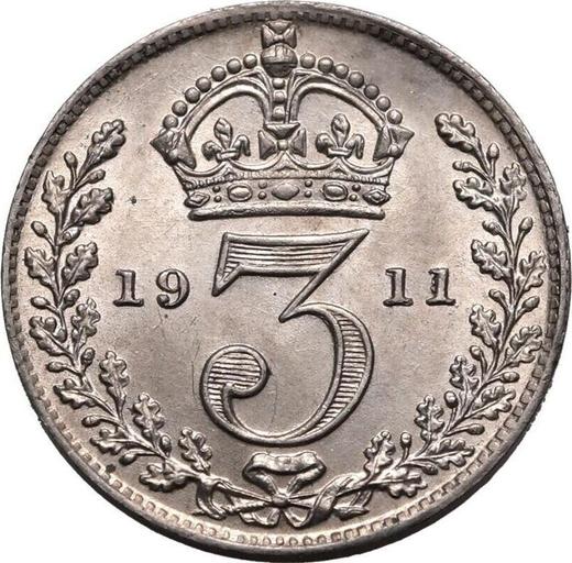 Reverse Threepence 1911 - Silver Coin Value - United Kingdom, George V