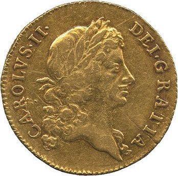 Obverse Guinea 1672 "Third laureate bust" - Gold Coin Value - United Kingdom, Charles II