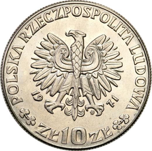 Awers monety - Próba 10 złotych 1971 MW WK "FAO" Nikiel - cena  monety - Polska, PRL