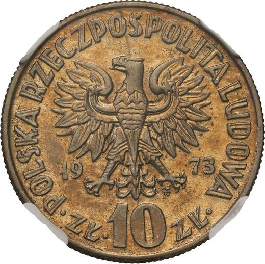 Awers monety - Próba 10 złotych 1973 MW JG "Mikołaj Kopernik" Miedź-nikiel - cena  monety - Polska, PRL