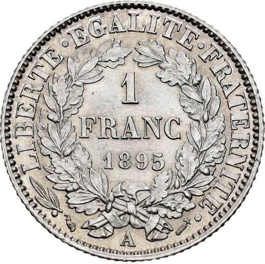 Reverso 1 franco 1895 A "Tipo 1871-1895" - valor de la moneda de plata - Francia, Tercera República