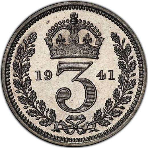 Реверс монеты - 3 пенса 1941 года HP "Тип 1937-1952" - цена серебряной монеты - Великобритания, Георг VI