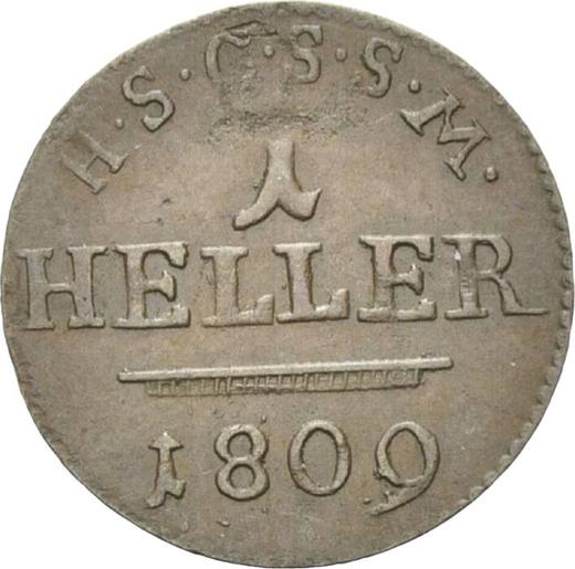 Реверс монеты - Геллер 1809 года - цена  монеты - Саксен-Кобург-Заальфельд, Эрнст I