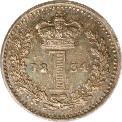 Reverse Penny 1834 "Maundy" - Silver Coin Value - United Kingdom, William IV