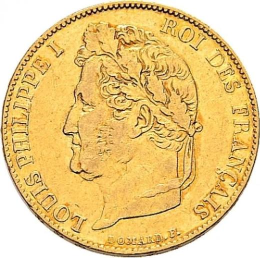 Anverso 20 francos 1834 A "Tipo 1832-1848" - valor de la moneda de oro - Francia, Luis Felipe I