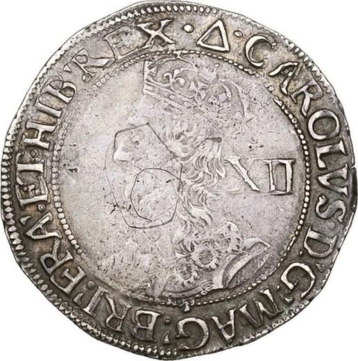 Obverse Shilling no date (1638-1639) "Second issue Briot" Triangle Triangle and anchor - Silver Coin Value - United Kingdom, Charles I