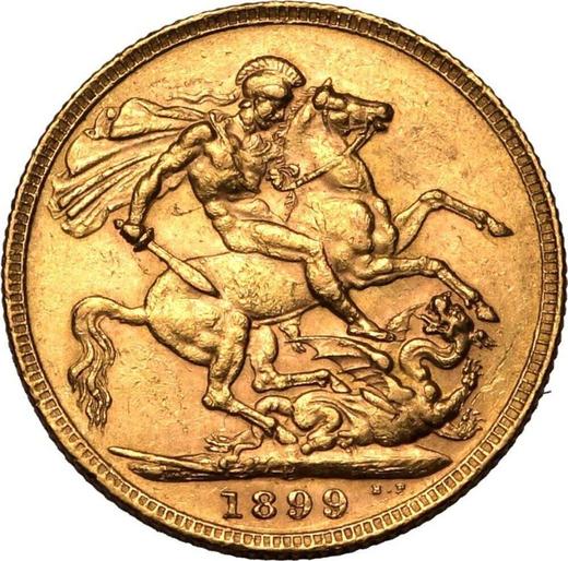 Reverse Sovereign 1899 P "Veiled head" - Gold Coin Value - Australia, Victoria