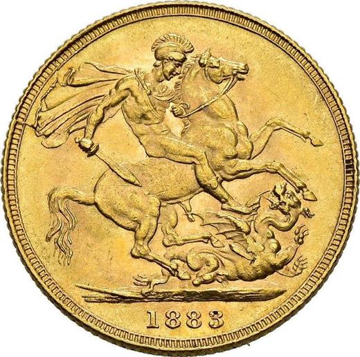 Реверс монеты - Соверен 1883 года S WW "Св. Георгий" - цена золотой монеты - Австралия, Виктория