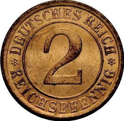 Obverse 2 Reichspfennig 1925 A -  Coin Value - Germany, Weimar Republic