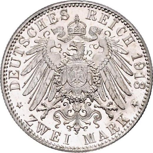 Reverse 2 Mark 1913 D "Saxe-Meiningen" - Silver Coin Value - Germany, German Empire